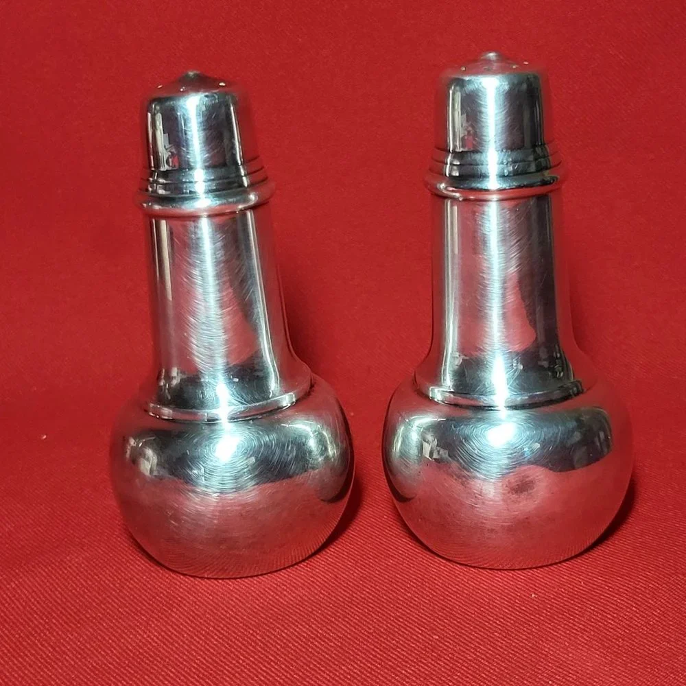 Vintage International Silver Silverplate Salt and Pepper Shakers with Original I